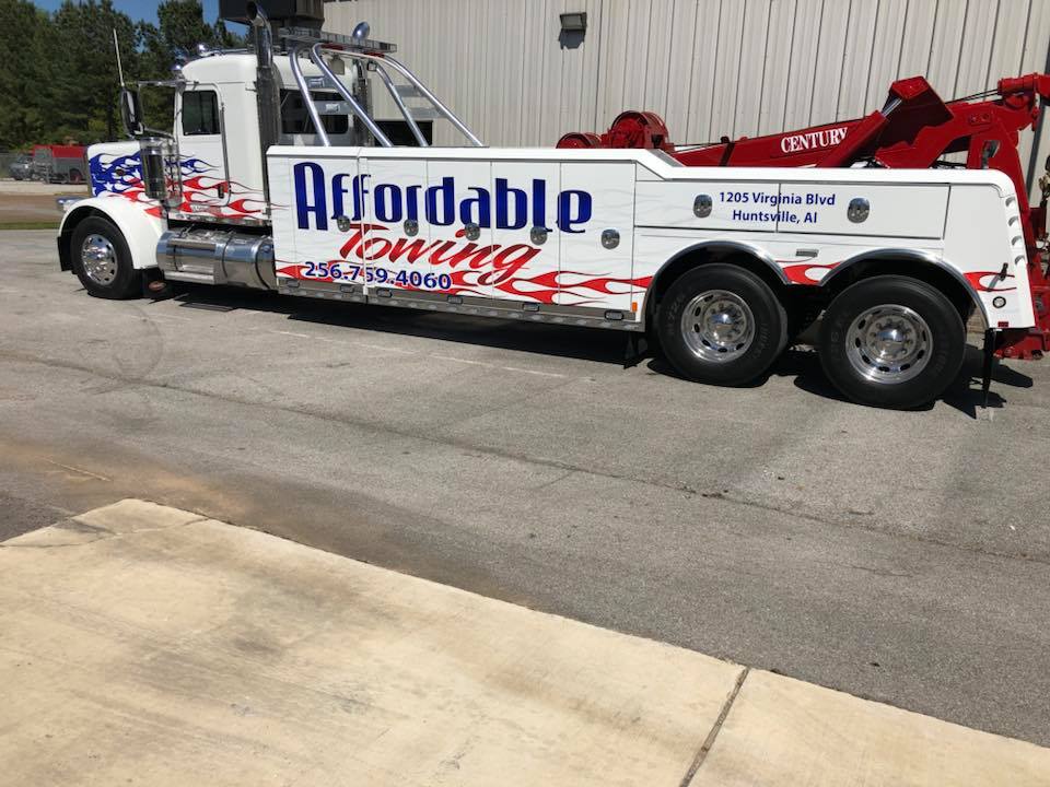 affordable towing, heavy duty tow truck, huntsville, al