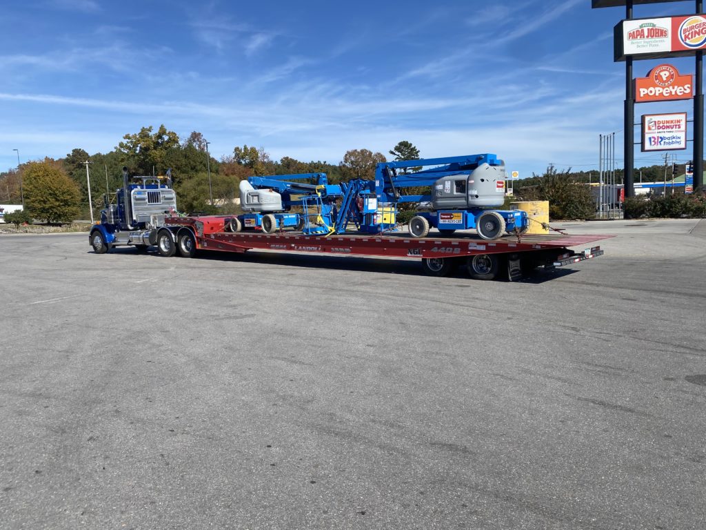 heavy equipment hauling, huntsville, al, landoll trailer, affordable towing